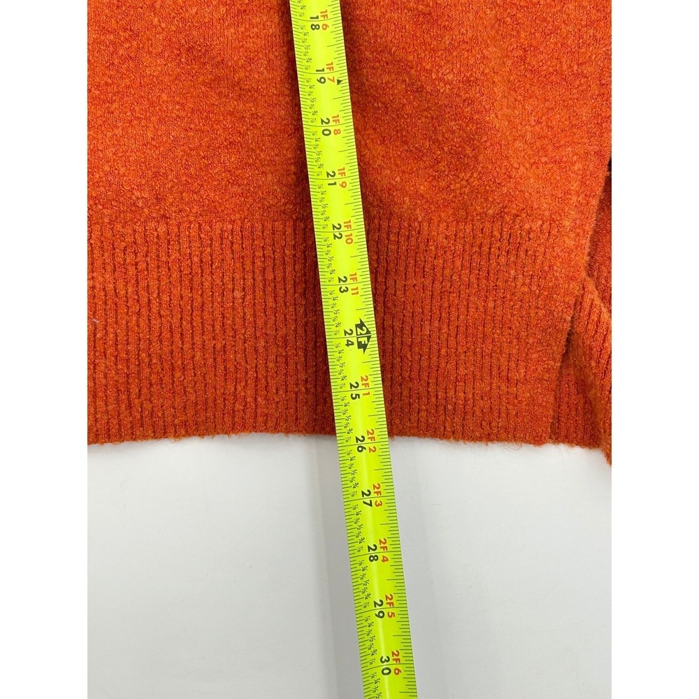 Lou & Grey for LOFT Burnt Orange Boucle Knit Oversized Short Sleeve Sweater M/L - Picture 5 of 8